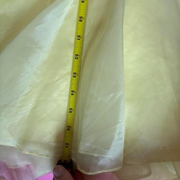 Vintage 1970s JCPenny Yellow Prom Ruffles Bridesmaid Formal Prairie Dress - Picture 8 of 8